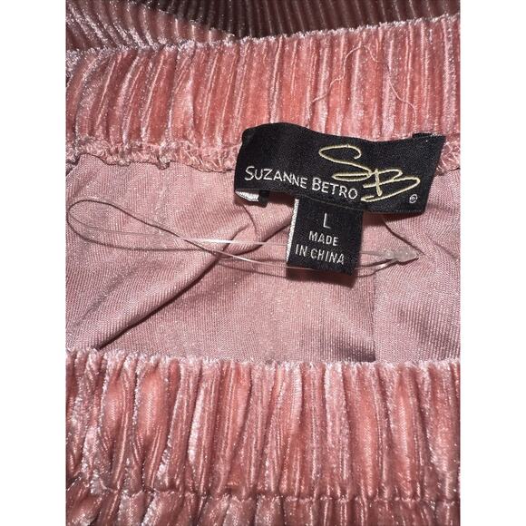 NEW Suzanne Betro Dress Dusty Pink Ribbed Stretch Maxi Ruffle Hem Size Large NEW - Picture 10 of 10